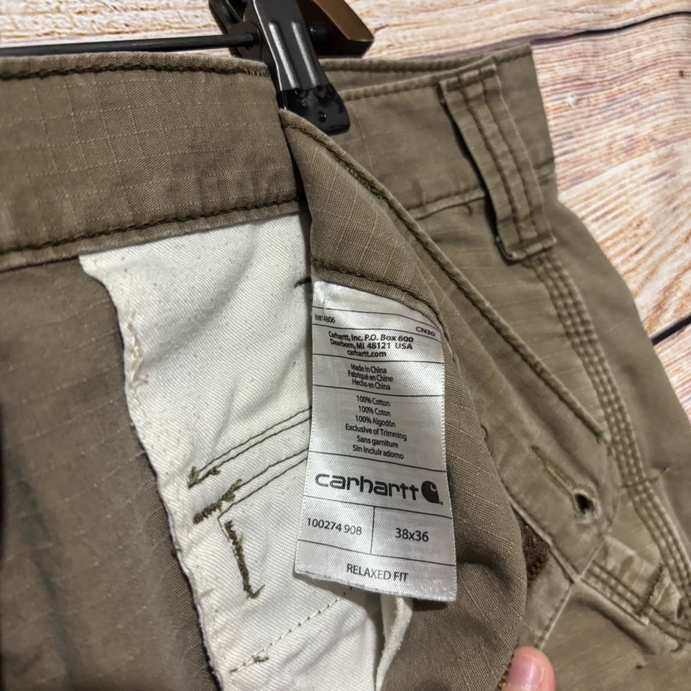 Carhartt Relaxed Fit Work Pants Men's‎ 38x36 Tan Durable Utility Workwear - Picture 5 of 11